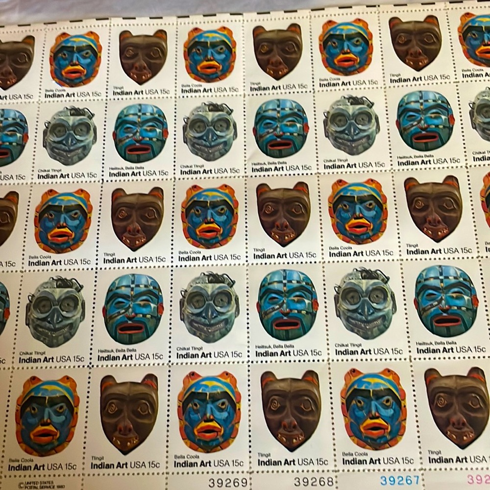Collectors, Indian, art stamps USA $.15